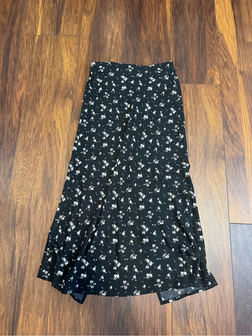 Hollister Black Floral Maxi Skirt